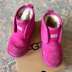 UGG slip on T Neumel EZ fit pink boots size 12 kids
